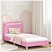 Struttura letto bambini con testata Rosa 90 x 190 cm Tessuto - Foto miniatura 2