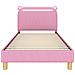 Struttura letto bambini con testata Rosa 90 x 190 cm Tessuto - Foto miniatura 5