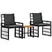 Set di Mobili da Esterno 3 pcs Nero e Grigio scuro - Foto miniatura 1