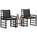 Set di Mobili da Esterno 3 pcs Nero e Grigio scuro - Foto miniatura 3