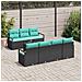 Set di divani con cuscino 8 pcs Nero e Turchese polyrattan - Foto miniatura 3