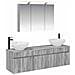 Set di Armadi da Bagno 4 pcs Sonoma grigio 100 x 14,5 x 70 cm - Foto miniatura 1