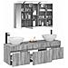 Set di Armadi da Bagno 4 pcs Sonoma grigio 100 x 14,5 x 70 cm - Foto miniatura 3