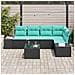 Set Divano da Giardino Nero e Turchese polyrattan - Foto miniatura 3