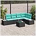 Set Divano da Giardino Nero e Turchese polyrattan - Foto miniatura 10