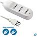62032 Multipresa tripla 10A - cavo 1,5 mt bianco - Foto miniatura 3