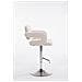 Sgabello Design Dublin In Tessuto - Sgabello Bar Girevole E Regolabile In Altezza 65-85 CM - Sgabello Alto Con Schienale E Braccioli Beige - Foto miniatura 3