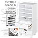 Cassettiera Portadocumenti Da Ufficio Con 4 Rotelle 4 Ripiani 3 Cassetti In Legno Bianco 40 X 30 X 83cm - Foto miniatura 6