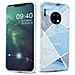Custodia Compatibile Con Huawei Mate 30 In Marmo Grigio Bianco Blu No. 2 - Coperchio Protettivo In Silicone Tpu Con Motivo A Mosaico - Foto miniatura 1