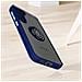 Cover Per Samsung Galaxy S23 Bimateria Anello Metallico Supporto Bordo Blu - Foto miniatura 3