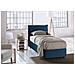 Letto Singolo Penelope, Letto Contenitore Con Rivestimento In Tessuto, 100% Made In Italy, Apertura Frontale, Con Materasso Cm 90x190 Incluso, Blu - Foto miniatura 1