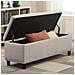 Cassapanca Pouf Contenitore Panca Sgabello Poggiapiedi Legno E Tessuto Beige - Foto miniatura 3