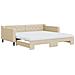 Divano Letto Estraibile Con Materassi Crema 100x200 Cm Tessuto - Foto miniatura 1