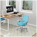 Sedia Da Ufficio Ergonomica E Reclinabile Ad Altezza Regolabile Con 5 Rotelle, 55x48x82.5-94.5 Cm, Azzurra - Foto miniatura 4