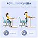 Sedia Da Ufficio Ergonomica E Reclinabile Ad Altezza Regolabile Con 5 Rotelle, 55x48x82.5-94.5 Cm, Azzurra - Foto miniatura 5