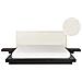 Letto Matrimoniale Legno Scuro Con Testata In Bouclé E Led 180 X 200 Cm Zen - Foto miniatura 2