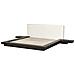 Letto Matrimoniale Legno Scuro Con Testata In Bouclé E Led 180 X 200 Cm Zen - Foto miniatura 5