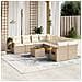 Set Divano da Giardino 9 pz con Cuscini Beige in Polyrattan - Foto miniatura 3