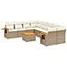 Set Divano da Giardino 9 pz con Cuscini Beige in Polyrattan - Foto miniatura 1