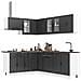 Set Mobili Da Cucina 11 Pz Lucca Neri Legno Multistrato - Foto miniatura 1