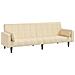 Lusso Casadino -  Divano Letto A 2 Posti Con 2 Cuscini Crema In Tessuto - Foto miniatura 1
