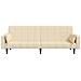 Lusso Casadino -  Divano Letto A 2 Posti Con 2 Cuscini Crema In Tessuto - Foto miniatura 4
