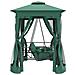 Gazebo con Panca a Dondolo Convertibile Verde Tessuto e Acciaio - Foto miniatura 4