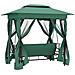 Gazebo con Panca a Dondolo Convertibile Verde Tessuto e Acciaio - Foto miniatura 5