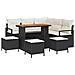 Set Divano da Giardino  9 Pezzi con Cuscini Nero Polyrattan Acacia, Divano da Giardino  2 Posti con Spazio di Stoccaggio & Cuscini Nero Polyrattan, Set da Pranzo Giardino 4 Pezzi con Cuscini Nero Polyrattan Acacia - Foto miniatura 1