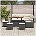 Set Divano da Giardino  9 Pezzi con Cuscini Nero Polyrattan Acacia, Divano da Giardino  2 Posti con Spazio di Stoccaggio & Cuscini Nero Polyrattan, Set da Pranzo Giardino 4 Pezzi con Cuscini Nero Polyrattan Acacia - Foto miniatura 3