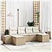 Set Divano Giardino 6 Pezzi con Cuscini Beige Polyrattan - Foto miniatura 2