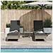 Set Lettini Prendisole Set di 3 Grigio e grigio scuro PE Rattan - Foto miniatura 4