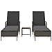 Set Lettini Prendisole Set di 3 Grigio e grigio scuro PE Rattan - Foto miniatura 7