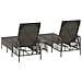 Set Lettini Prendisole Set di 3 Grigio e grigio scuro PE Rattan - Foto miniatura 8