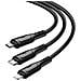 Cavo 3-in-1 Usb-c, Micro Usb, Lightning 1m Con Presa Usb, Nero - Foto miniatura 2