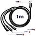 Cavo 3-in-1 Usb-c, Micro Usb, Lightning 1m Con Presa Usb, Nero - Foto miniatura 5