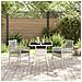 Set da Pranzo da Giardino 3 Pezzi Grigio Chiaro in Poly Rattan - Foto miniatura 4