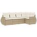 Set Divano da Giardino 5 pz con Cuscini Beige in Polyrattan - Foto miniatura 1