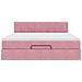 Struttura Letto Pouf con Materasso Rosa 160x200 cm in Velluto - Foto miniatura 5