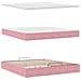 Struttura Letto Pouf con Materasso Rosa 160x200 cm in Velluto - Foto miniatura 6
