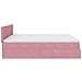 Struttura Letto Pouf con Materasso Rosa 160x200 cm in Velluto - Foto miniatura 8
