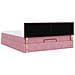 Struttura Letto Pouf con Materasso Rosa 160x200 cm in Velluto - Foto miniatura 9