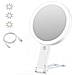 Specchio Per Trucco Con Luce Led E Supporto A Orsetto - Ingrandimento 30x, Portatile E Ricaricabile White - Foto miniatura 1