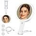 Specchio Per Trucco Con Luce Led E Supporto A Orsetto - Ingrandimento 30x, Portatile E Ricaricabile White - Foto miniatura 2