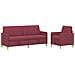 Set di Divani con Storage 2 pcs Rosso Vino Poliestere - Foto miniatura 1
