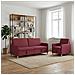 Set di Divani con Storage 2 pcs Rosso Vino Poliestere - Foto miniatura 3