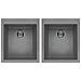 Lavello Quadra 200 Keratek Plus 41x50 cm 2 vasche Colore Light Grey 97 - Foto miniatura 1