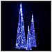 Set Coni Luce Led Decorativi Acrilici Blu 30/45/60cm - Foto miniatura 4