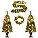 Alberi di Natale Artificiali 2 pz con Corona, Ghirlanda e LED - Foto miniatura 1