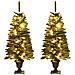 Alberi di Natale Artificiali 2 pz con Corona, Ghirlanda e LED - Foto miniatura 2